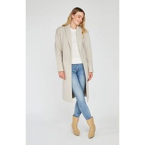 Gentle Fawn Bennet Coat Long Overcoat Women's Size Large Tan Brushed Fabric